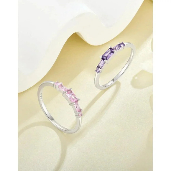 925  Sterling Silver Wedding Band for Women - Personalized 5 Created Rings - Picture 2 of 3